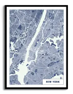 Carte de New York TECH - Poster moderne et minimaliste pour amateurs et résidents