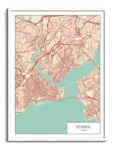 Affiche Design Istanbul TECH Style - Carte Urbaine Colorée