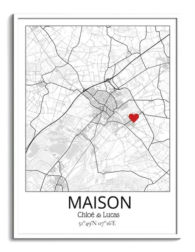 Affiche Personnalisée Maison avec Marqueur – Affichez Votre Lieu Précieux