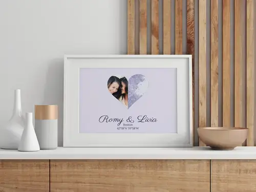 Cœur photo & plan de ville personnalisé