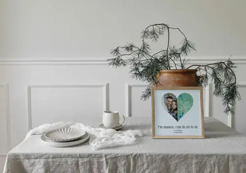 Cœur photo & plan de ville personnalisé