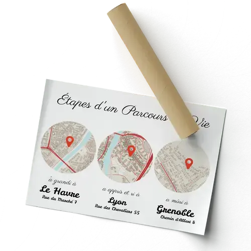 Carte Personnalisée Parcours de Vie - Célébrez vos Instants Précieux