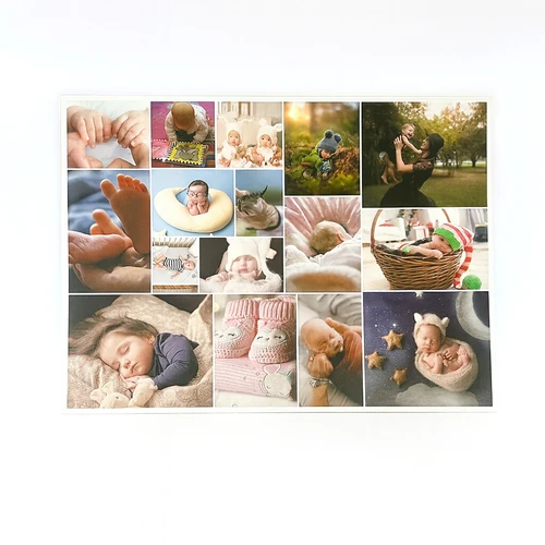 Photocollage sur plaque en mousse rigide : vue de face